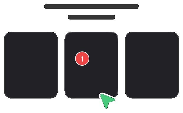 A hover state held in place with a pin on it